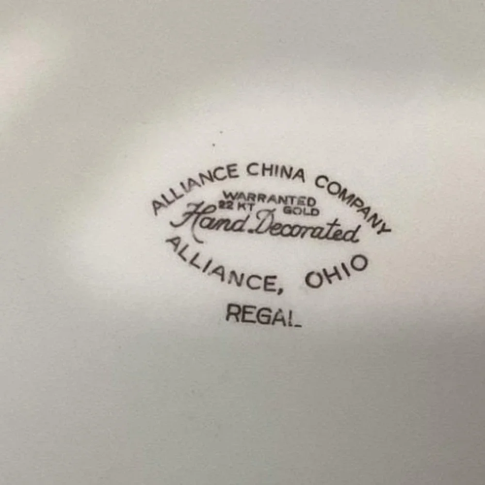 Alliance China Regal Handled Serving‎ Tray, Vintage Hand Decorated Floral Design
